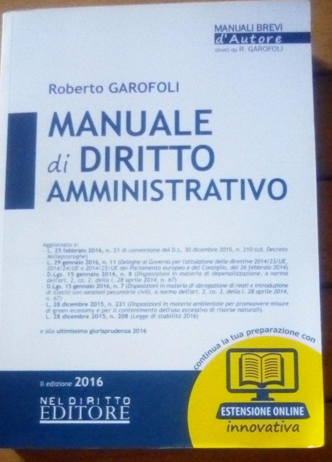 Manuale di diritto amministrativo. Con aggiornamento online - copertina