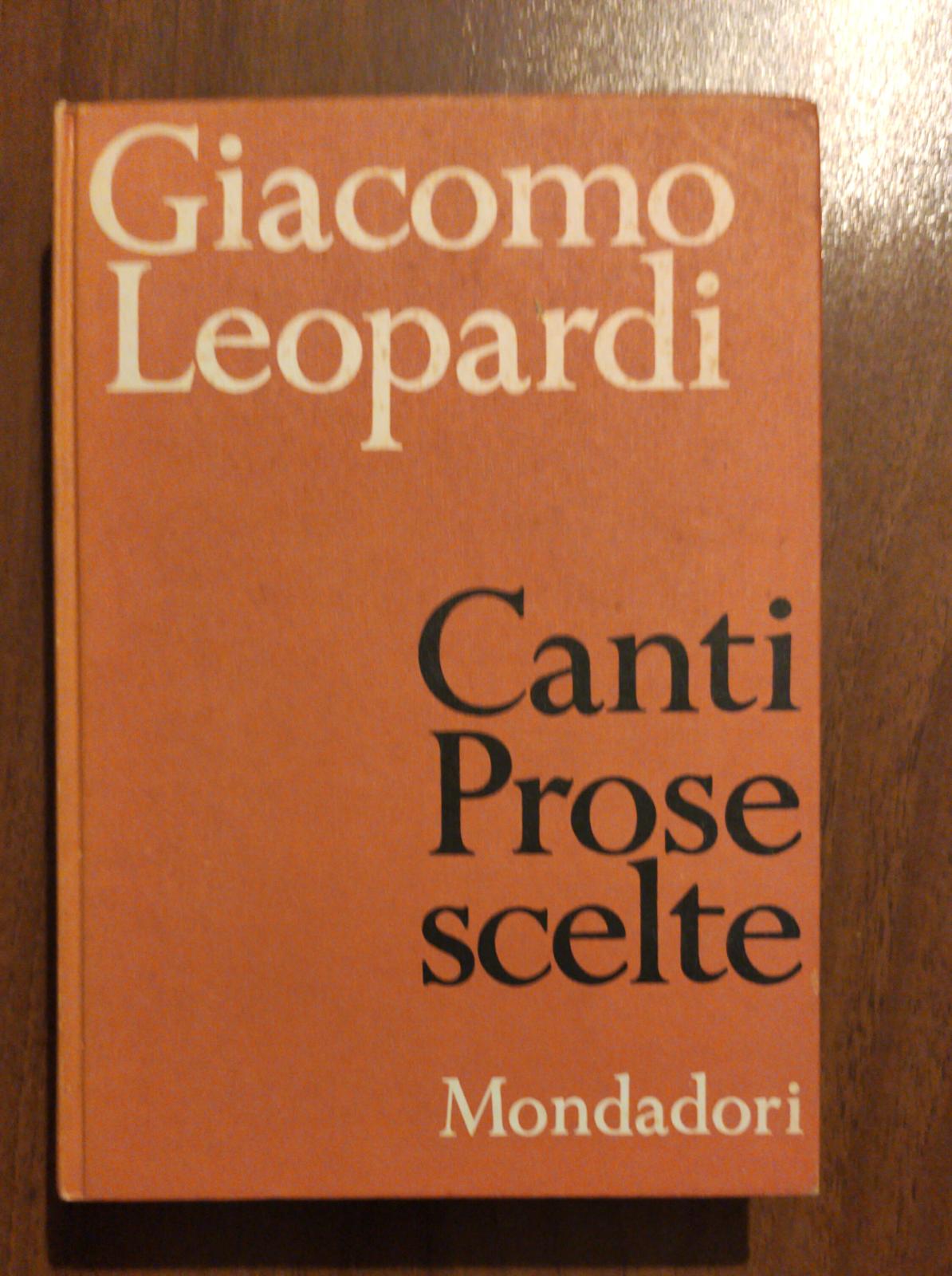 CANTI PROSE SCELTE - copertina