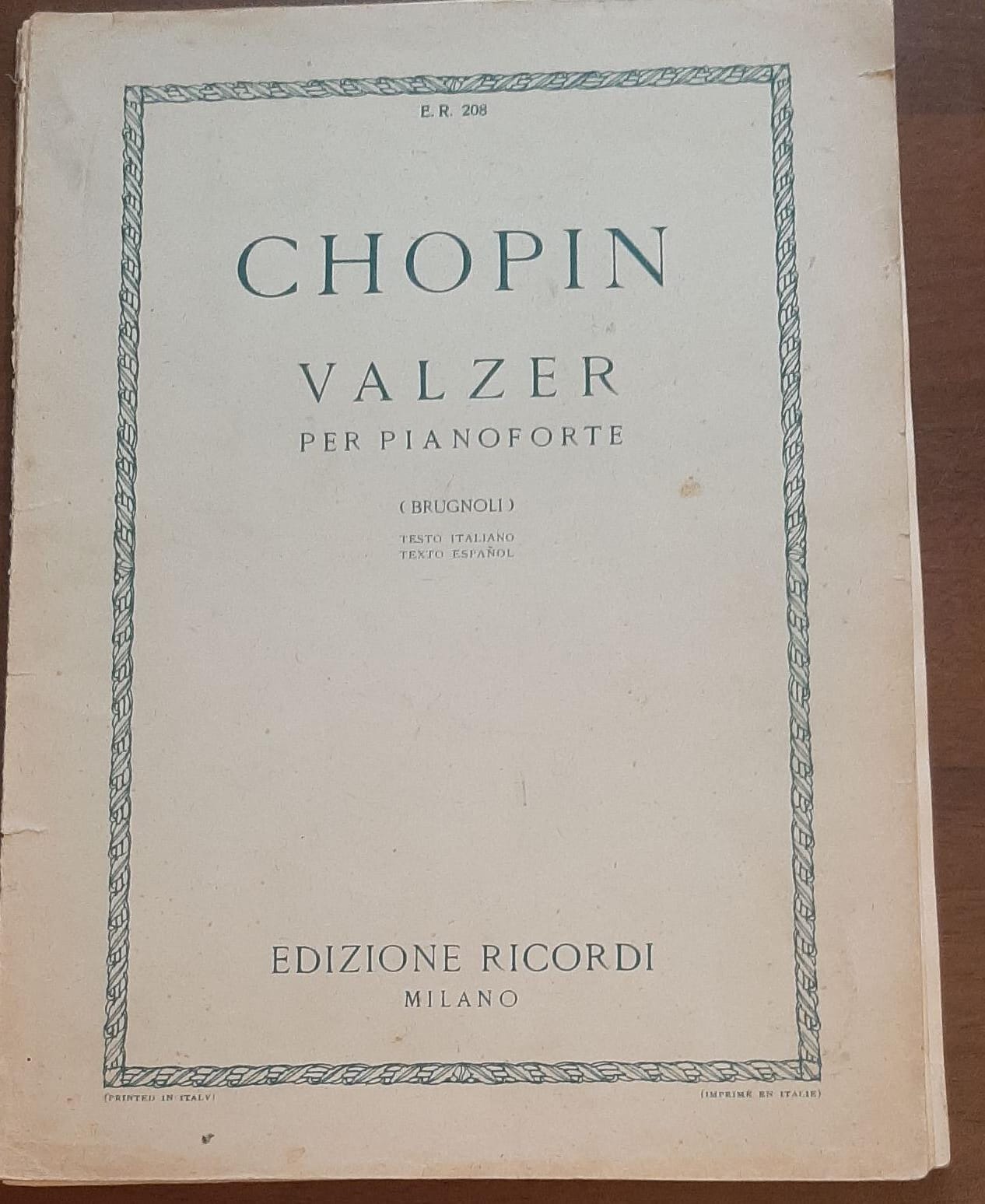 CHOPIN VALZER PER PIANOFORTE - copertina