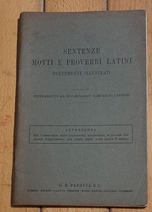 SENTENZE MOTTI E PROVERBI LATINI - copertina