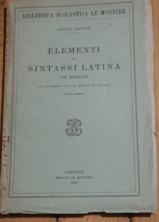 ELEMENTI DI SINTASSI LATINA - copertina