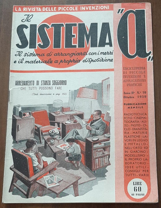 LA RIVISTA DEI PICCOLI INVENTORI IL SISTEMA A ARREDAMENTO DI STANZA SOGGIORNO - copertina