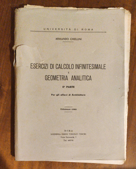 ESERCIZIO DI CALCOLO INFINITESIMALE E GEOMETRIA ANALITICA - copertina