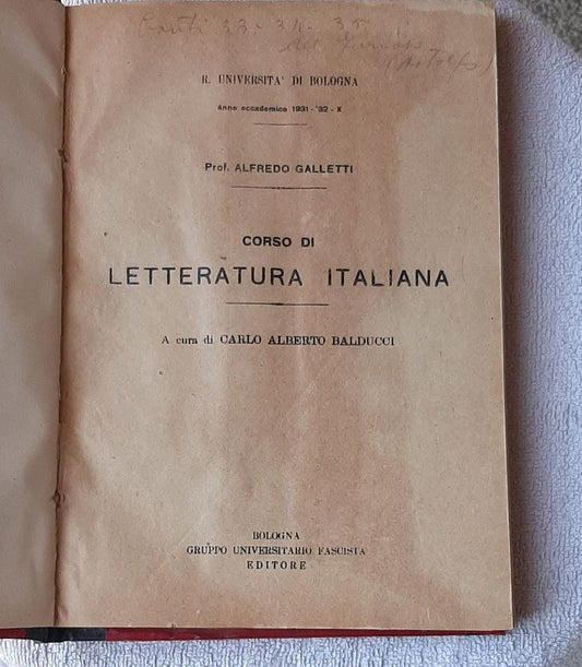 CORSI DI LETTERATURA ITALIANA - copertina