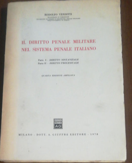 IL diritto penale militare nel sistema penale italiano - copertina