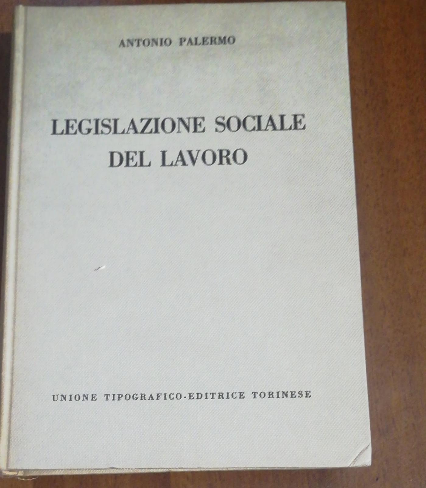 Legislazione sociale del lavoro. - copertina