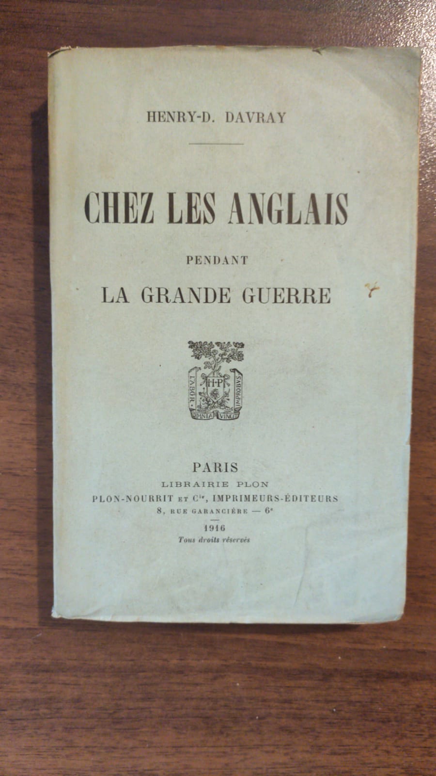 CHEZ LES ANGLAIS PENDANT LA GRANDE GUERRE - copertina