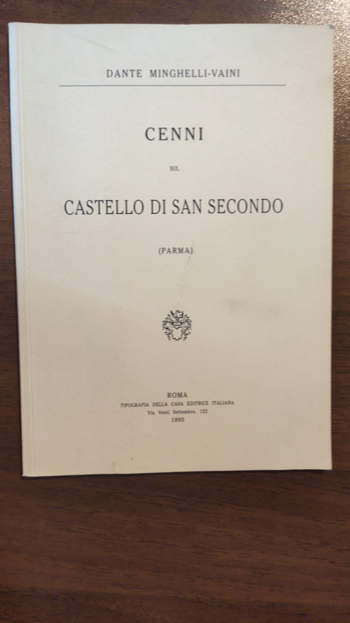 CASTELLO DI SAN SECONDO 1895 - copertina