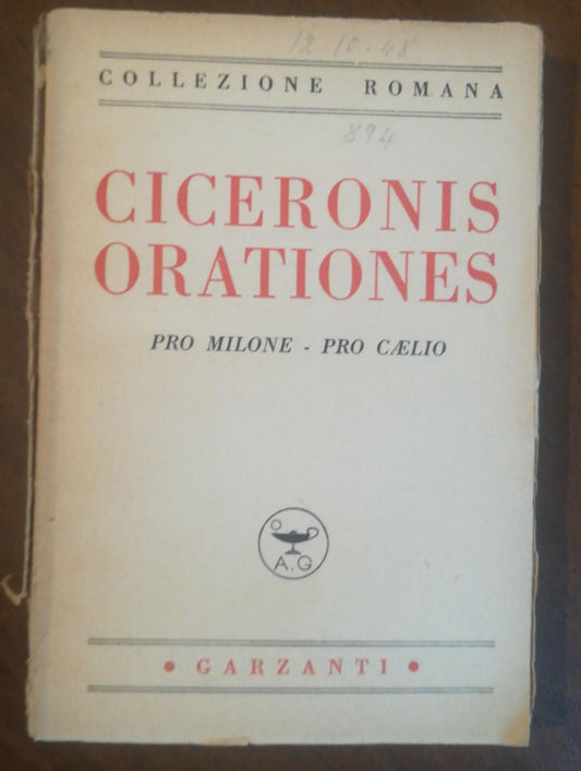 Collezione Romana Ciceronis Orationes - copertina