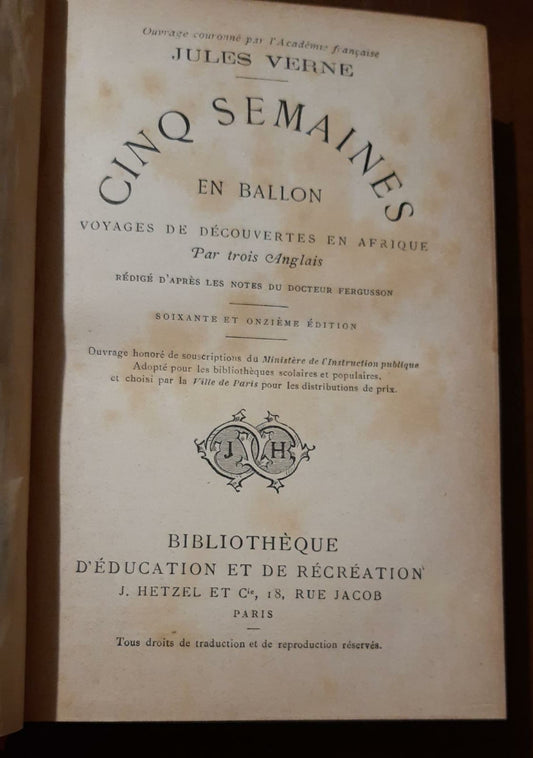 Cinq Semaines en Ballon - copertina