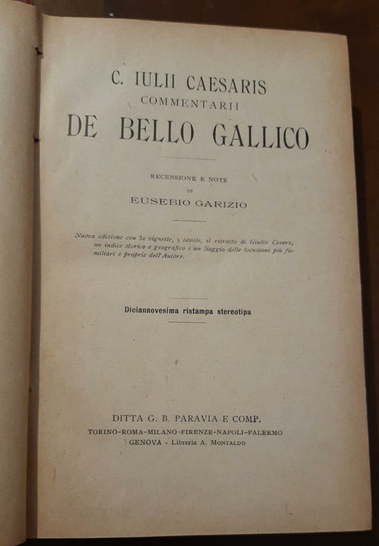 De Bello Gallico C.Iulii Caesaris - copertina