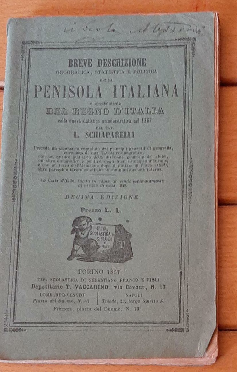 Breve descrizione geografica,statistica e politica Penisola italiana - copertina