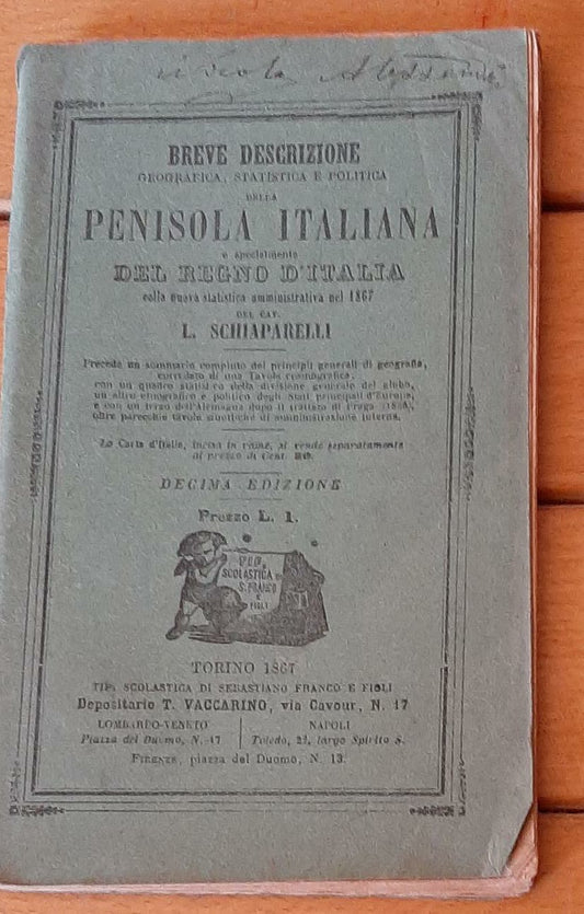 Breve descrizione geografica,statistica e politica Penisola italiana - copertina