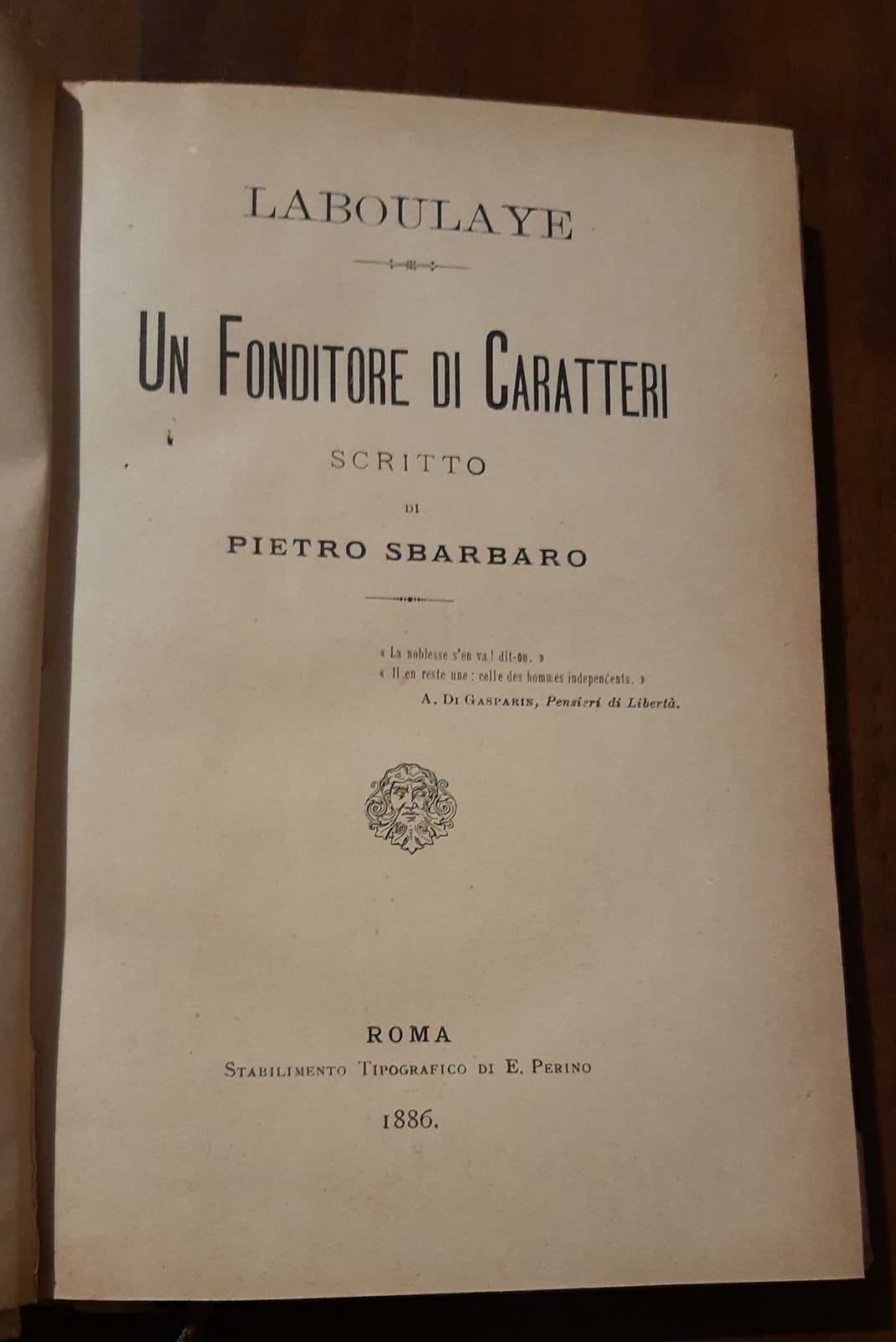 Laboulaye: un fonditore di caratteri. - copertina