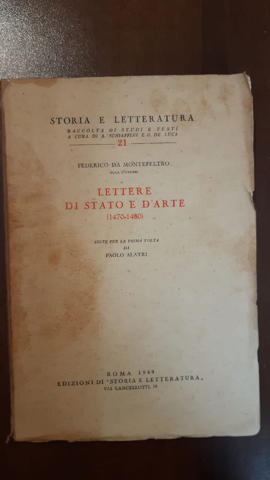 Lettere di Stato e d'arte 1470-1480 - copertina