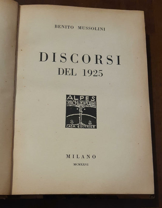 Discorsi del 1925 - copertina