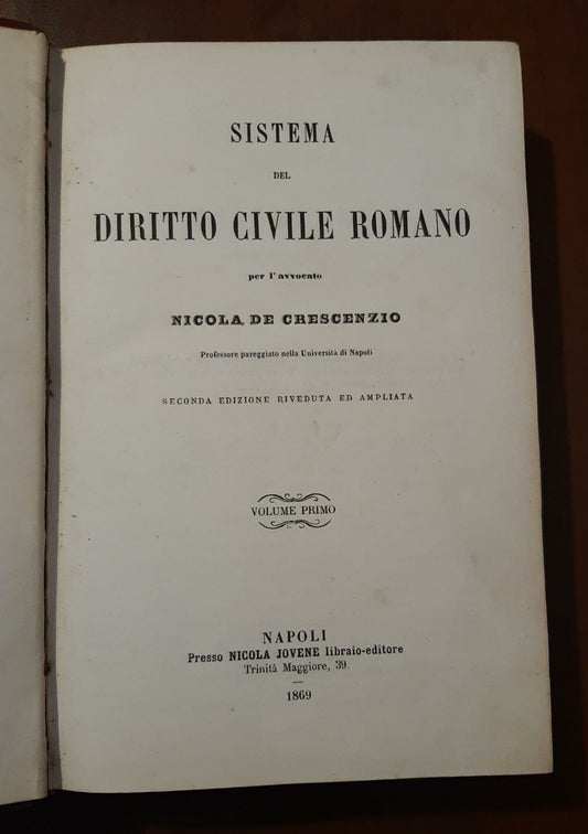 Sistema del Diritto civile Romano - copertina