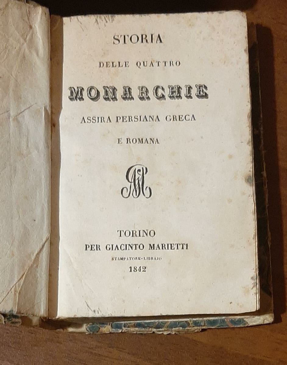 Storia delle quattro monarchie Assiri Persiana Greca e Romana - copertina