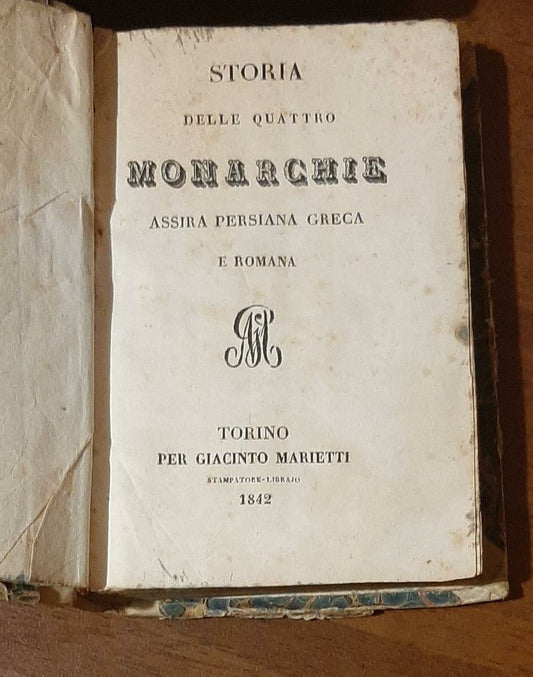 Storia delle quattro monarchie Assiri Persiana Greca e Romana - copertina