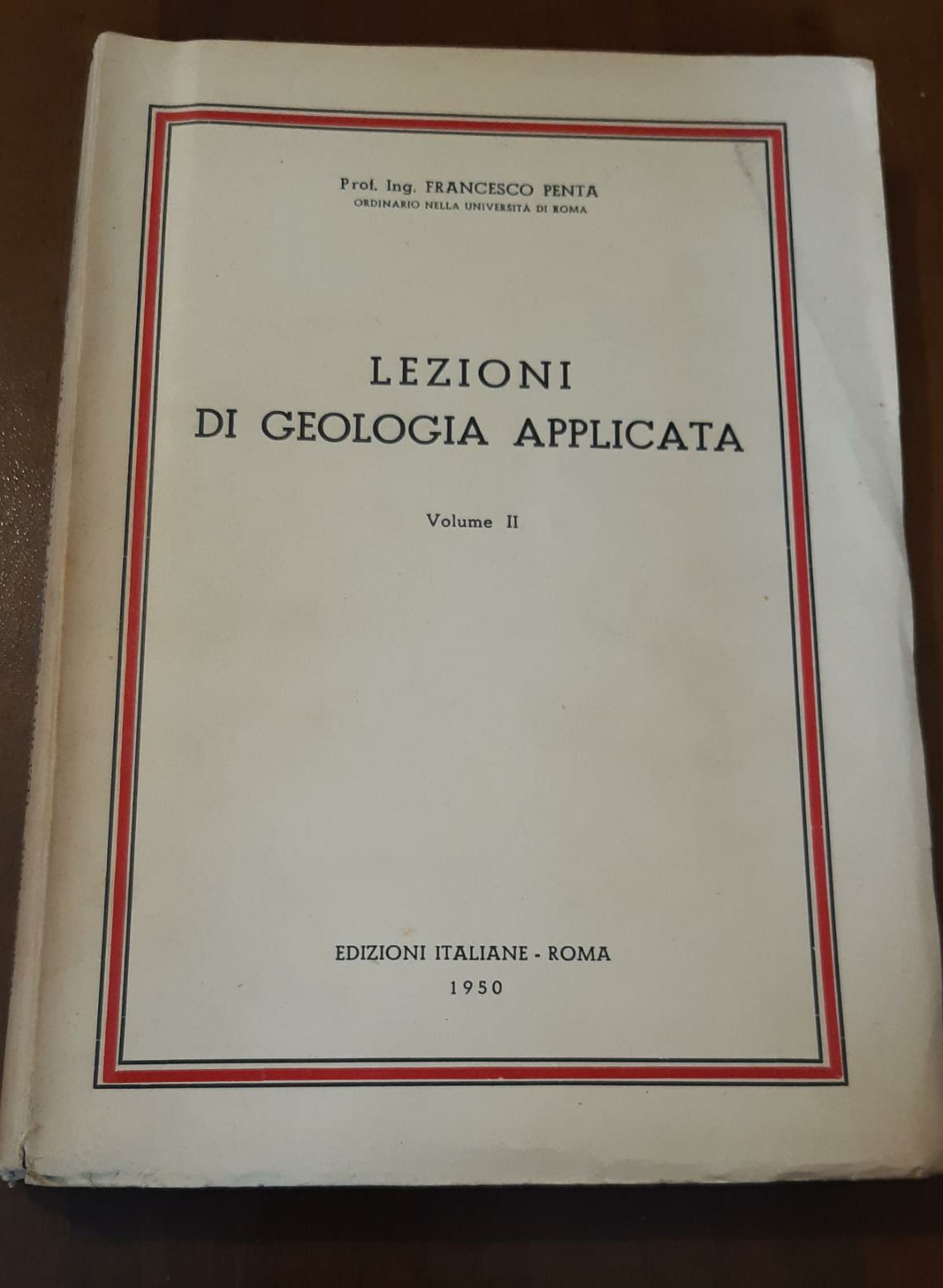 Lezioni di geologia applicata Volume II - copertina