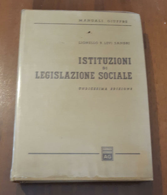 Istituzioni di legislazione sociale - copertina