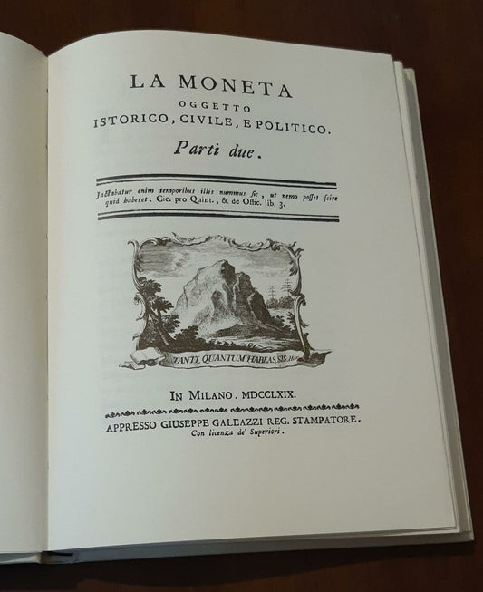 La Moneta. Oggetto istorico, civile e politico - copertina