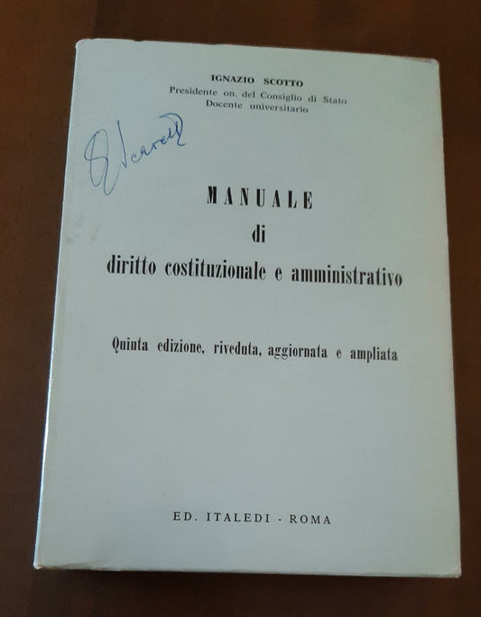 Manuale di diritto costituzionale e amministrativo - copertina