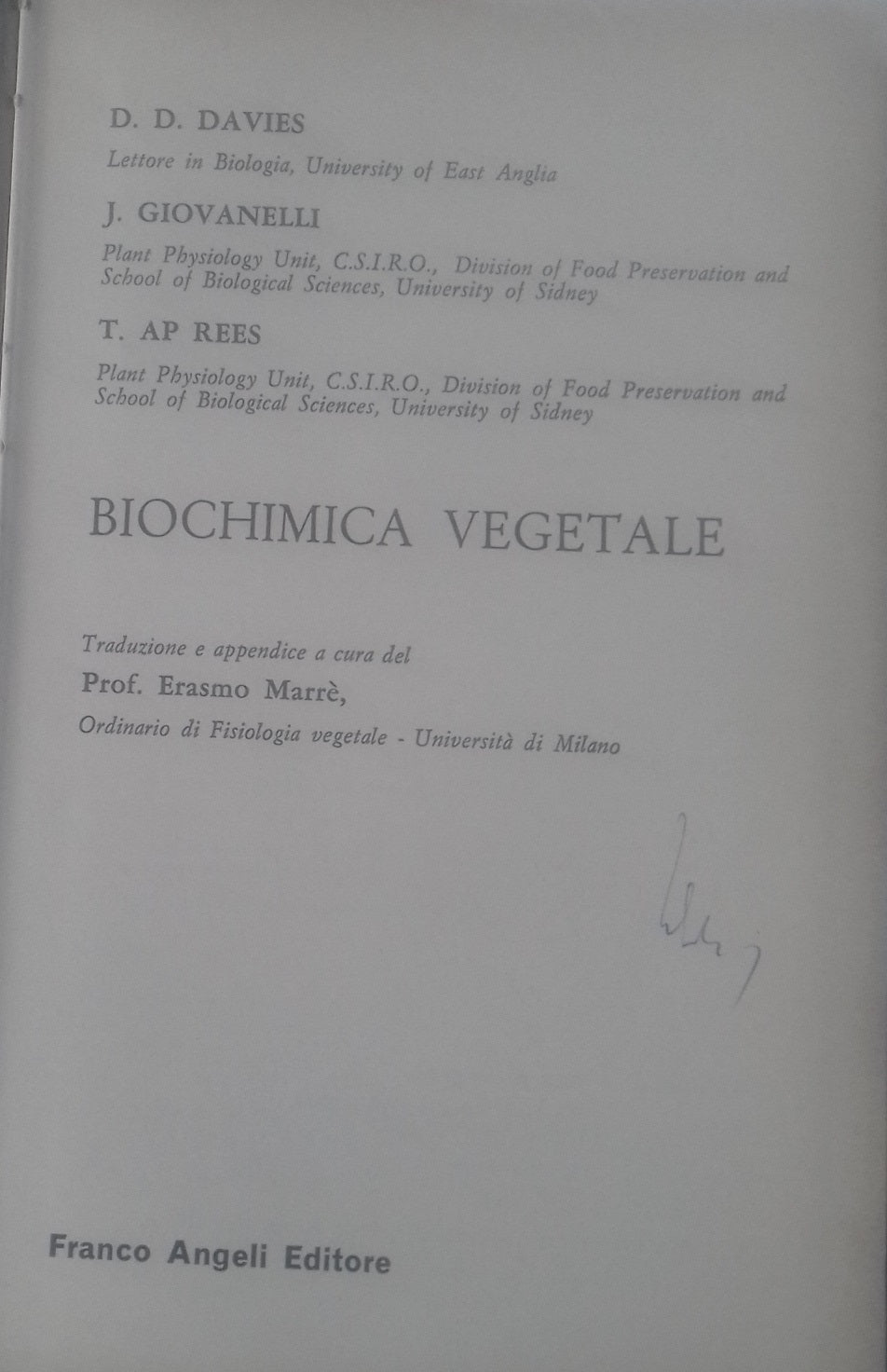 Biochimica vegetale - copertina
