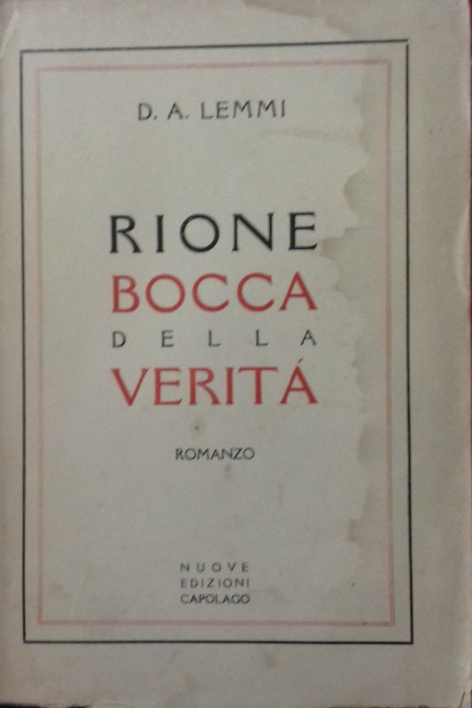 Rione Bocca della Verità. Romanzo - copertina