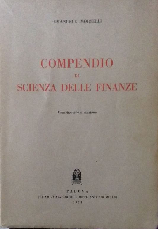 Compendio di scienza delle finanze - copertina