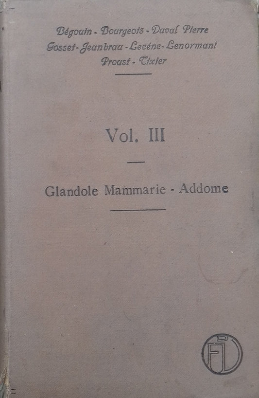 Compendio di Patologia Chirurgica. Volume III. Glandole mammarie - Addome. - copertina