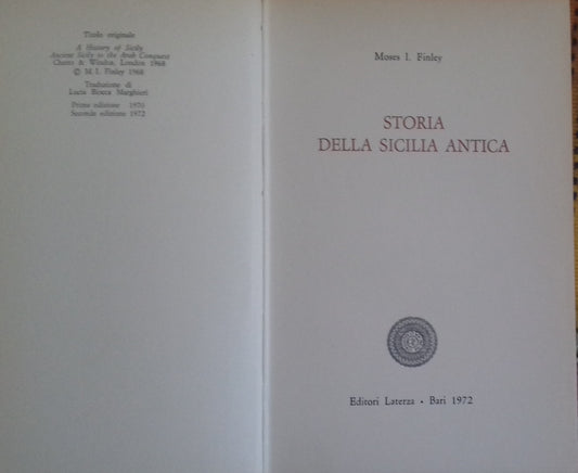 Storia della Sicilia antica - copertina