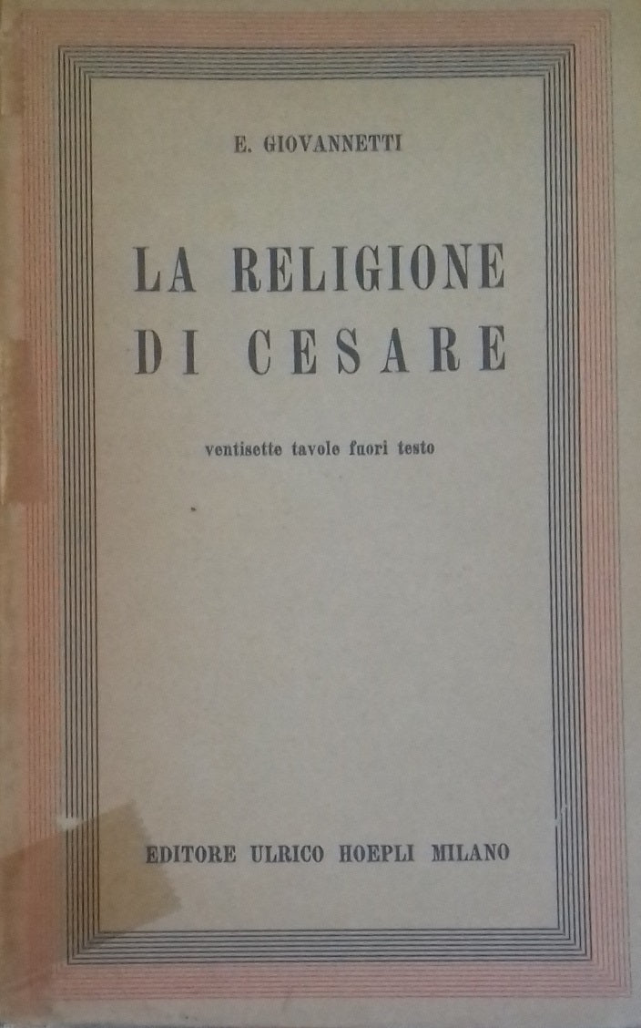 La religione di Cesare - copertina