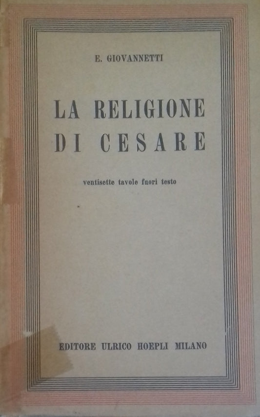 La religione di Cesare - copertina