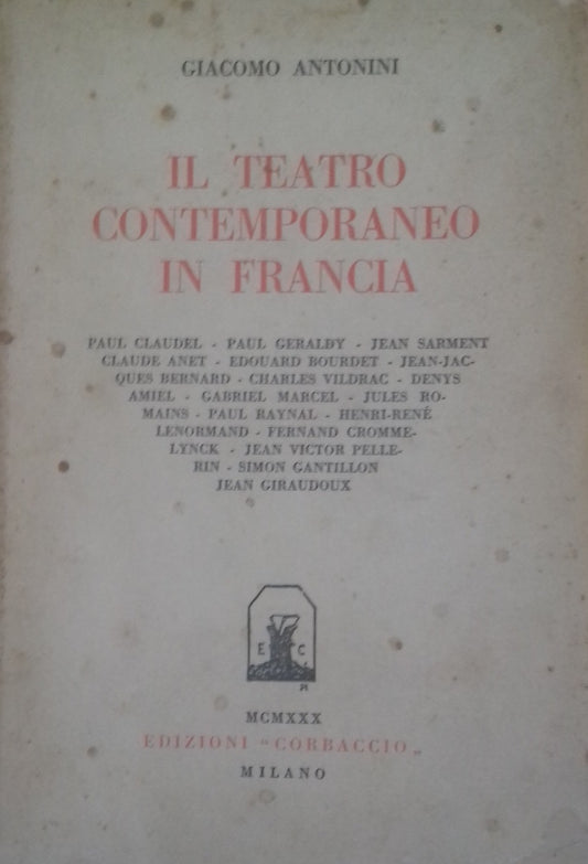 Il teatro contemporaneo in Francia - copertina