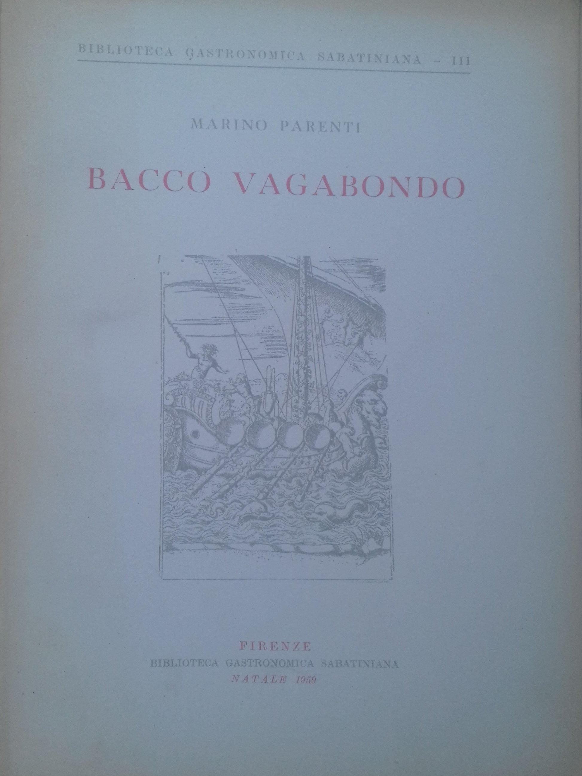 Bacco vagabondo - copertina