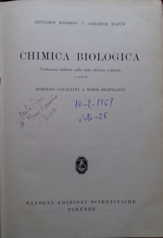 Chimica biologica - copertina