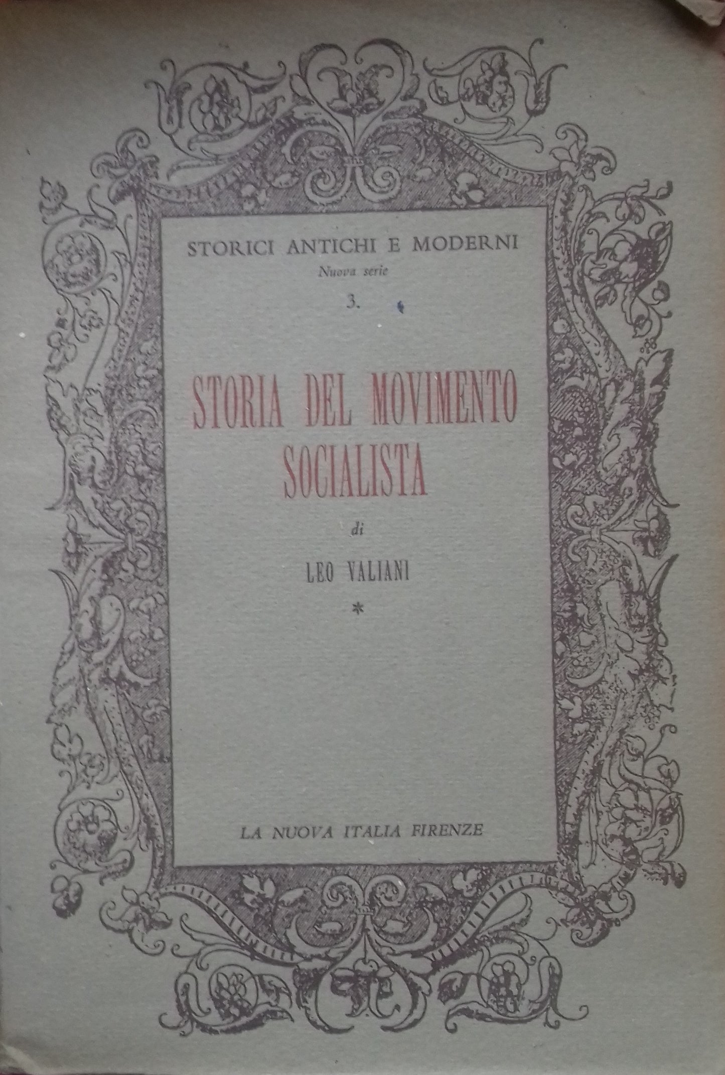 Storia del movimento socialista. Vol. 1: L'epoca della prima Internazionale - copertina