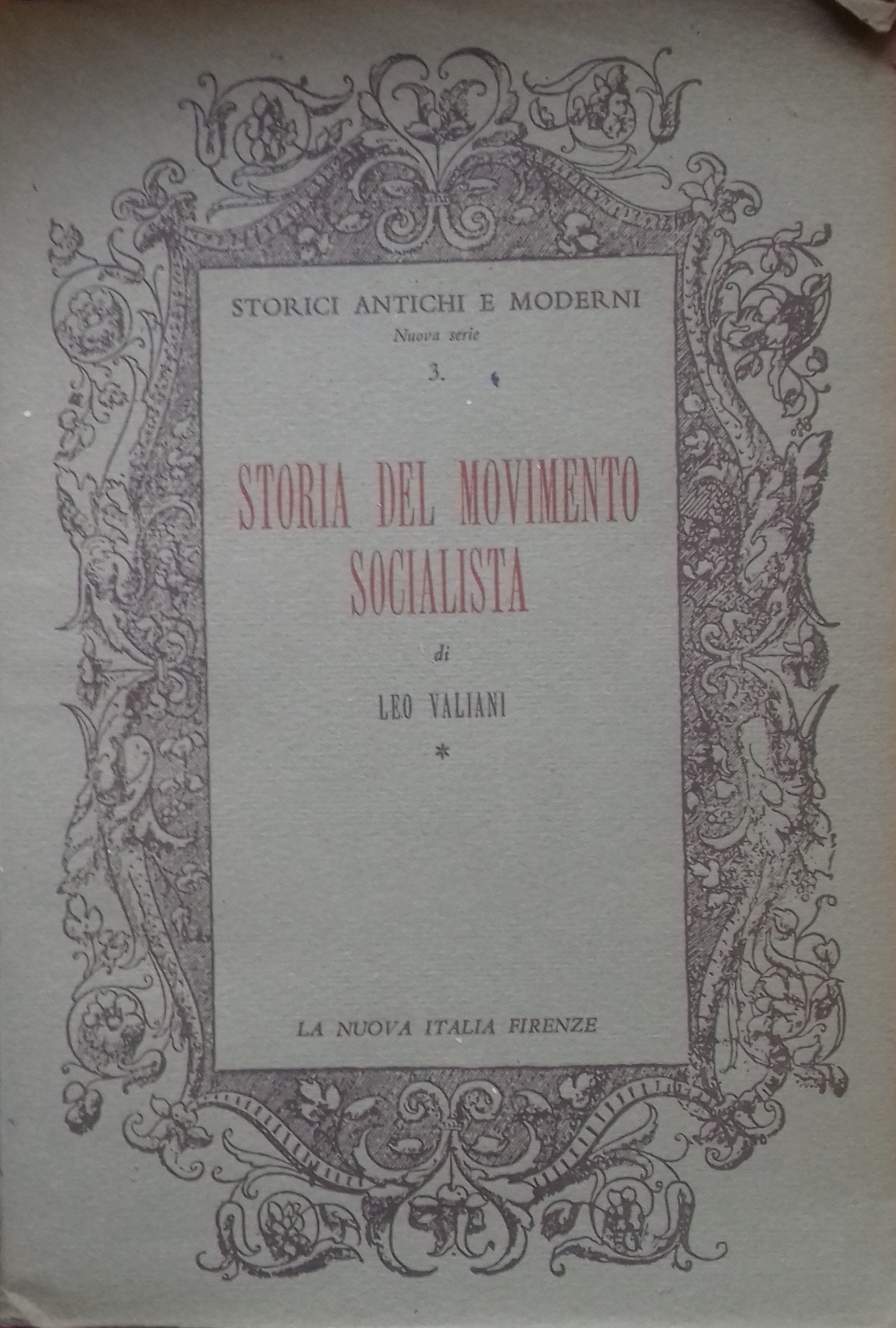 Storia del movimento socialista. Vol. 1: L'epoca della prima Internazionale - copertina