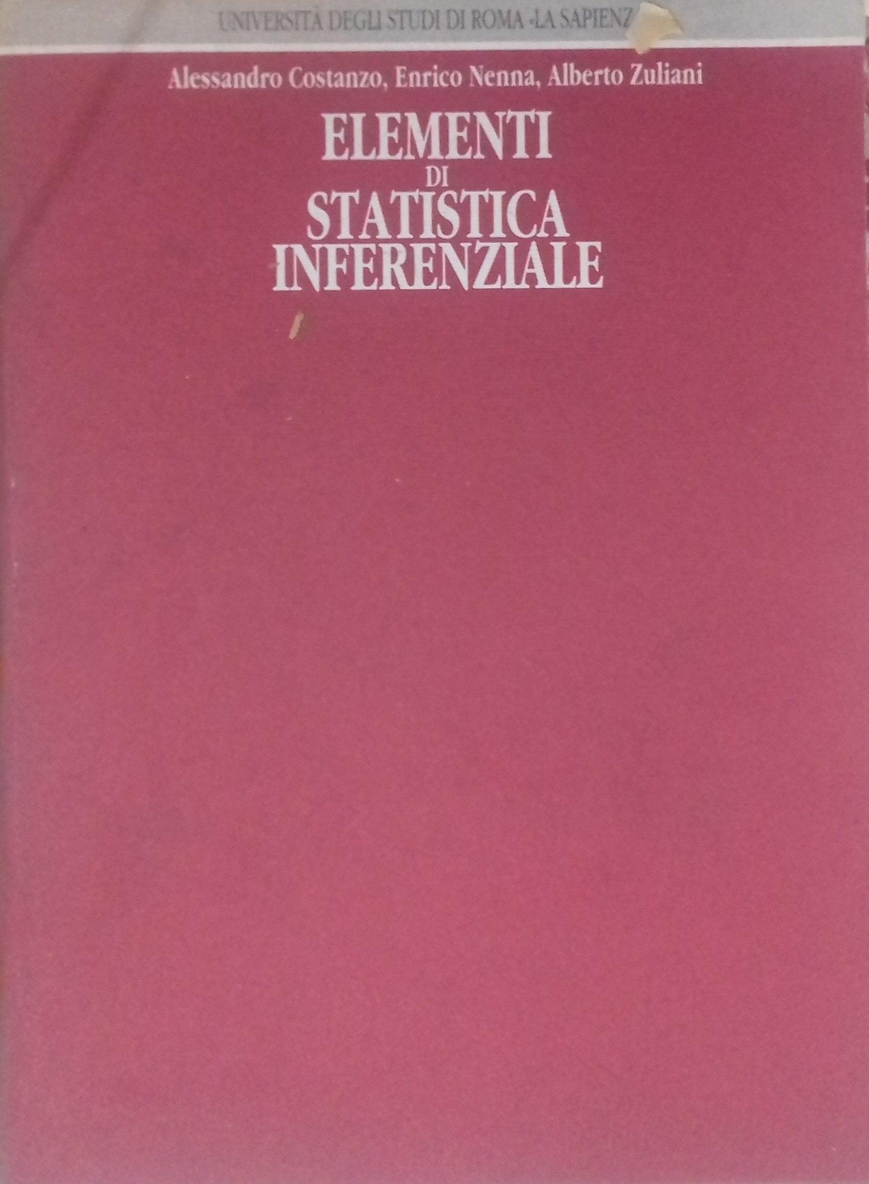 Elementi di statistica inferenziale - copertina