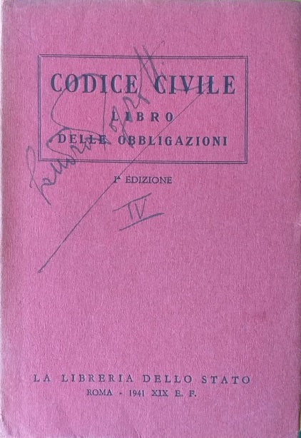 Codice Civile. Libro delle Obbligazioni - copertina