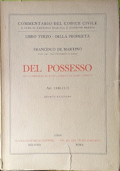 Del Processo. Della denunzia di nuova opera e di danno temuto. Art. 1140-1172 - copertina