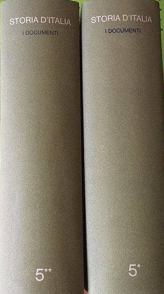 Storia d'Italia, vol. V tomi 1-2: I documenti - copertina