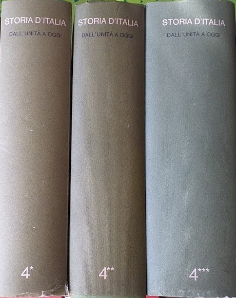 Storia d'Italia, IV Tomi 1-2-3: dall'unità a oggi - copertina