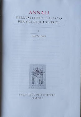 Annali dell'Istituto Italiano per gli Studi Storici,vol. I: 1967 - 1968 - copertina