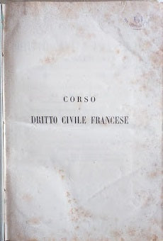 Corso di Dritto Civile Francese, tomo primo - copertina