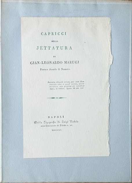 Capricci sulla Jettatura - copertina