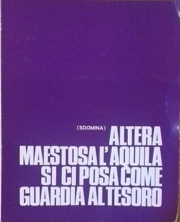 (Sdomina) Altera maestosa l'aquila si ci posa come guardia al tesoro - copertina