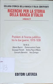 Ricerche per la storia della Banca d'Italia, volume II - copertina