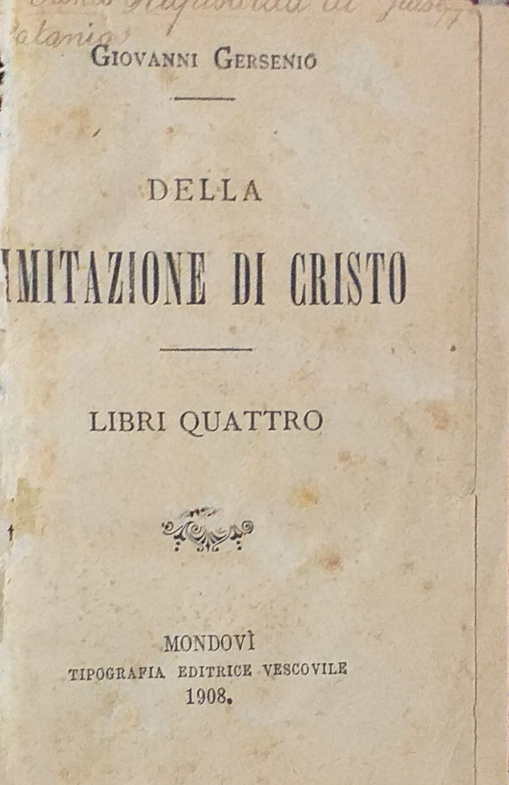 Della Imitazione di Cristo - copertina